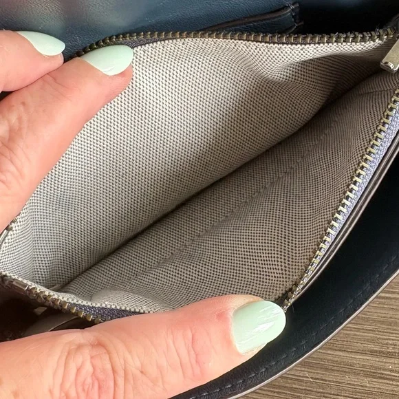 SOLD Coach 1941 Blue Colorblock Clutch Wristlet Glovetanned Gunmetal - Picture 9 of 12